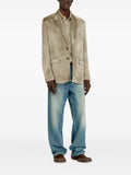 Diesel blazer in wrinkled satin