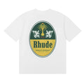 Rhude Vintage Oval Crest Back Logo White Oversized T‑Shirt