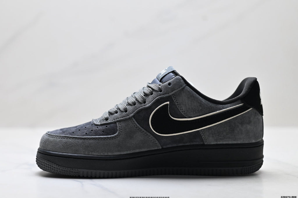 Nike Air Force 1 Low Charcoal Black Unisex Sneakers Style 08