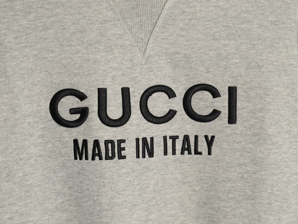 Gucci Lettering Layered-Look Crewneck Sweatshirt - Gray
